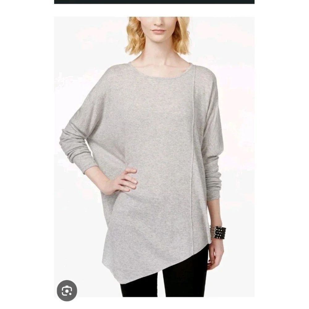 Inc International Concepts Size‎ L/XL Grey Dolman-Sleeve Asymmetrical Sweater
